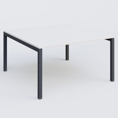 [Pas de famille] - [Pas de sous famille] - K3 Plateau droit 140x145 pieds fixe. Plateau Blanc et pietement Anthracite.