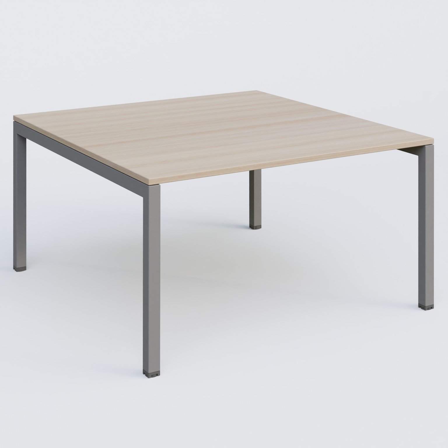 K3 Plateau droit 140x145 pieds fixe. Plateau Acacia et pietement Aluminium.