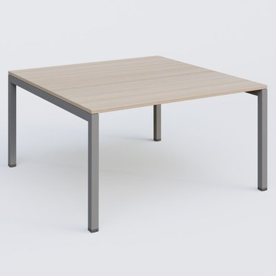 [Pas de famille] - [Pas de sous famille] - K3 Plateau droit 140x145 pieds fixe. Plateau Acacia et pietement Aluminium.