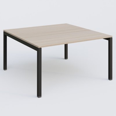 [Pas de famille] - [Pas de sous famille] - K3 Plateau droit 140x145 pieds fixe. Plateau Acacia et pietement Noir Grainé.