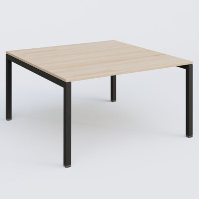 [Pas de famille] - [Pas de sous famille] - K3 Plateau droit 140x145 pieds fixe. Plateau Hêtre et pietement Noir Grainé.