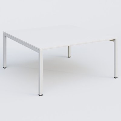 [Pas de famille] - [Pas de sous famille] - K3 Plateau droit 160x165 pieds fixe. Plateau Blanc et pietement Blanc.