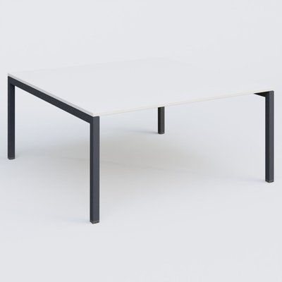 [Pas de famille] - [Pas de sous famille] - K3 Plateau droit 160x165 pieds fixe. Plateau Blanc et pietement Anthracite.