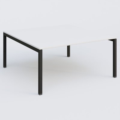 [Pas de famille] - [Pas de sous famille] - K3 Plateau droit 160x165 pieds fixe. Plateau Blanc et pietement Noir Grainé.