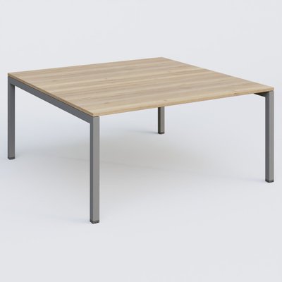 [Pas de famille] - [Pas de sous famille] - K3 Plateau droit 160x165 pieds fixe. Plateau Chêne naturel et pietement Aluminium.