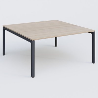 [Pas de famille] - [Pas de sous famille] - K3 Plateau droit 160x165 pieds fixe. Plateau Acacia et pietement Anthracite.