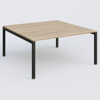 [Pas de famille] - [Pas de sous famille] - K3 Plateau droit 160x165 pieds fixe. Plateau Chêne naturel et pietement Noir Grainé.
