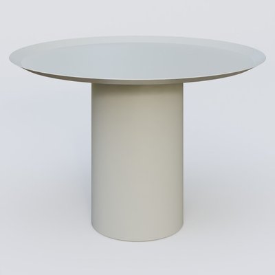 [Pas de famille] - [Pas de sous famille] - Table Basse Fashion Styl piètement colonne métalique D-26 cm. Plateau Gris (RAL 7038) et pietement Gris (RAL 7038).