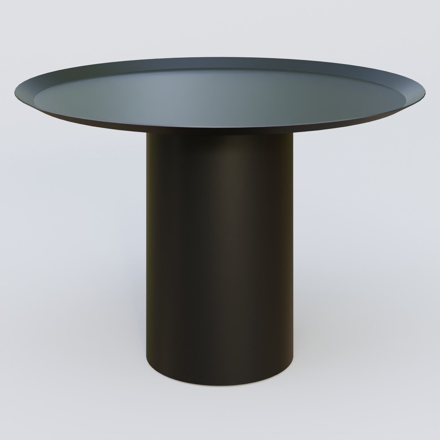 Table Basse Fashion Styl piètement colonne métalique D-26 cm. Plateau Noir (RAL 9005) et pietement Noir (RAL 9005).