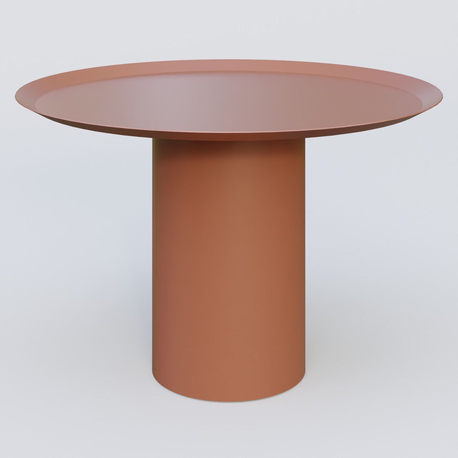 Table Basse Fashon Styl piètement colonne métalique D-26 cm. Plateau Brun cuivré (RAL 8004) et pietement Brun cuivré (RAL 8004).