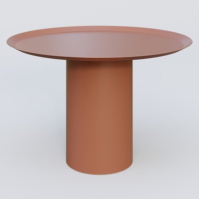 [Pas de famille] - [Pas de sous famille] - Table Basse Fashon Styl piètement colonne métalique D-26 cm. Plateau Brun cuivré (RAL 8004) et pietement Brun cuivré (RAL 8004).