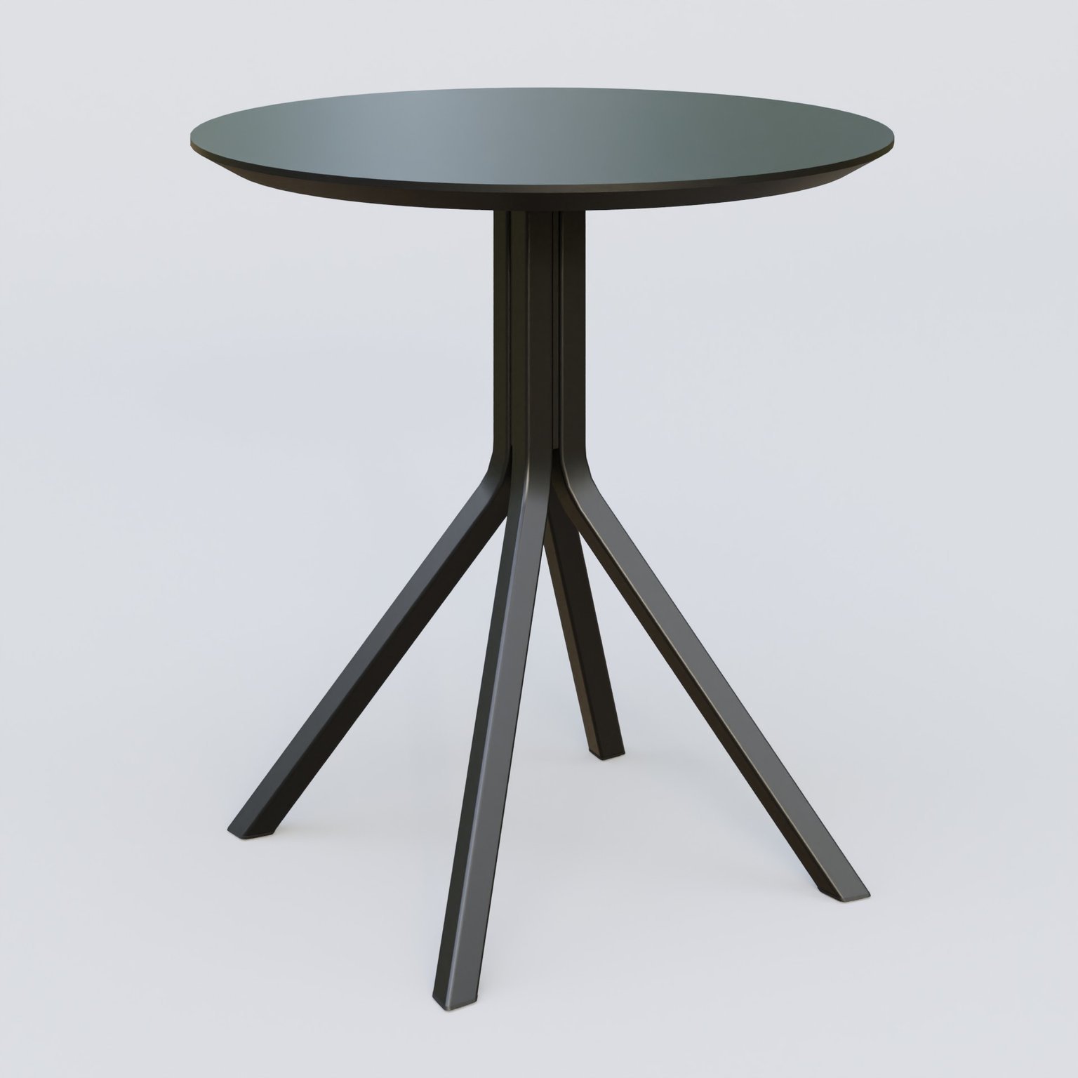 Table Basse Fashion Styl piètement 4 branches en métal et plateau bois. Plateau Noir (RAL 9005) et pietement NR.