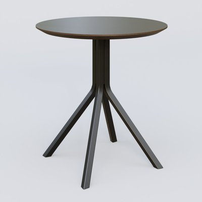 [Pas de famille] - [Pas de sous famille] - Table Basse Fashion Styl piètement 4 branches en métal et plateau bois. Plateau Chêne Moka et pietement Noir (RAL 9005).