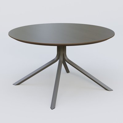 [Pas de famille] - [Pas de sous famille] - Table Basse Fashion Styl piètement 4 pieds en métal et plateau bois. Plateau Chêne Moka et pietement Carbon Grey.