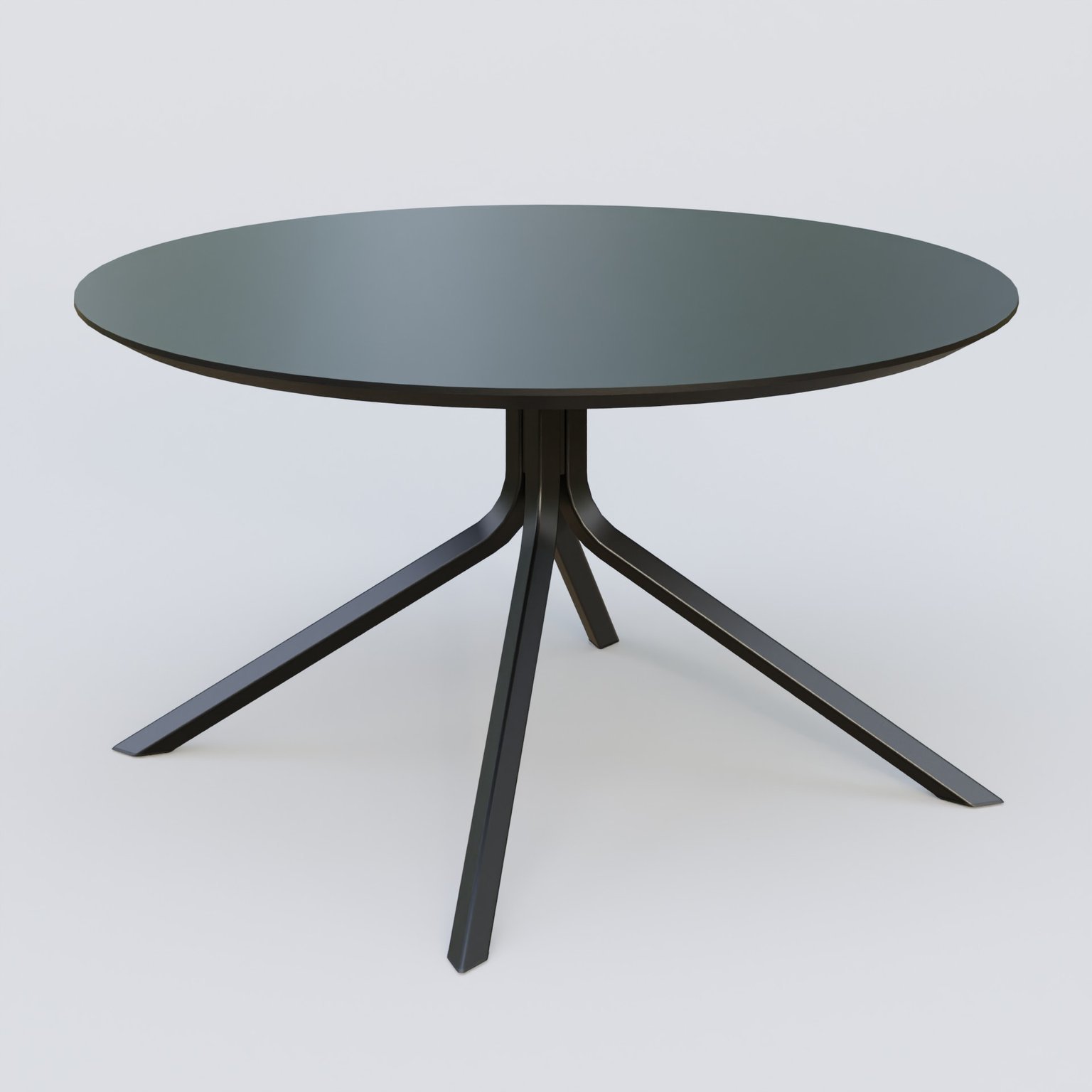 Table Basse Fashion Styl piètement 4 pieds en métal et plateau bois. Plateau Noir (RAL 9005) et pietement Noir (RAL 9005).