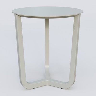 [Pas de famille] - [Pas de sous famille] - Table Basse Fashion Styl piètement tryptique en métal et plateau bois. Plateau Gris (RAL 7038) et pietement Gris (RAL 7038).
