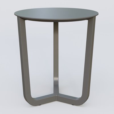 [Pas de famille] - [Pas de sous famille] - Table Basse Fashion Styl piètement tryptique en métal et plateau bois. Plateau Carbon Grey et pietement Carbon Grey.