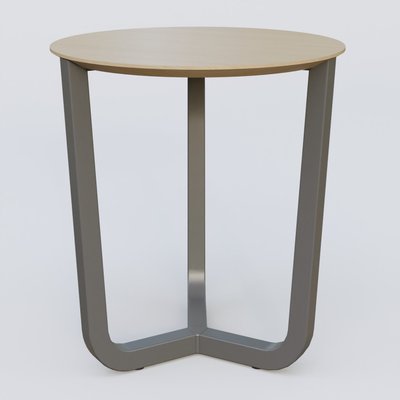 [Pas de famille] - [Pas de sous famille] - Table Basse Fashion Styl piètement tryptique en métal et plateau bois. Plateau Chêne et pietement Carbon Grey.