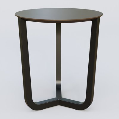 [Pas de famille] - [Pas de sous famille] - Table Basse Fashion Styl piètement tryptique en métal et plateau bois. Plateau Chêne Moka et pietement Noir (RAL 9005).