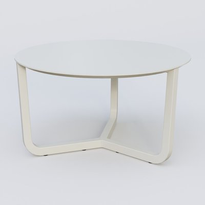 [Pas de famille] - [Pas de sous famille] - Table Basse Fashion Styl piètement tryptique en métal et plateau bois. Plateau Blanc (RAL 9010) et pietement Blanc (RAL 9010).