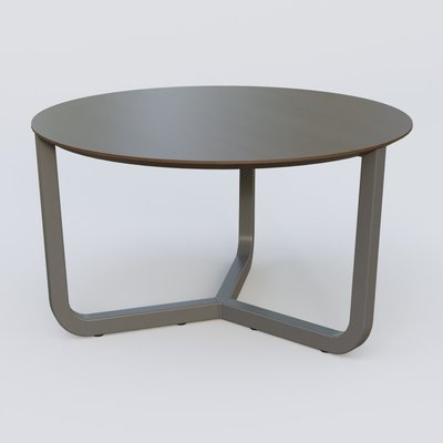 [Pas de famille] - [Pas de sous famille] - Table Basse Fashion Styl piètement tryptique en métal et plateau bois. Plateau Chêne Moka et pietement Carbon Grey.