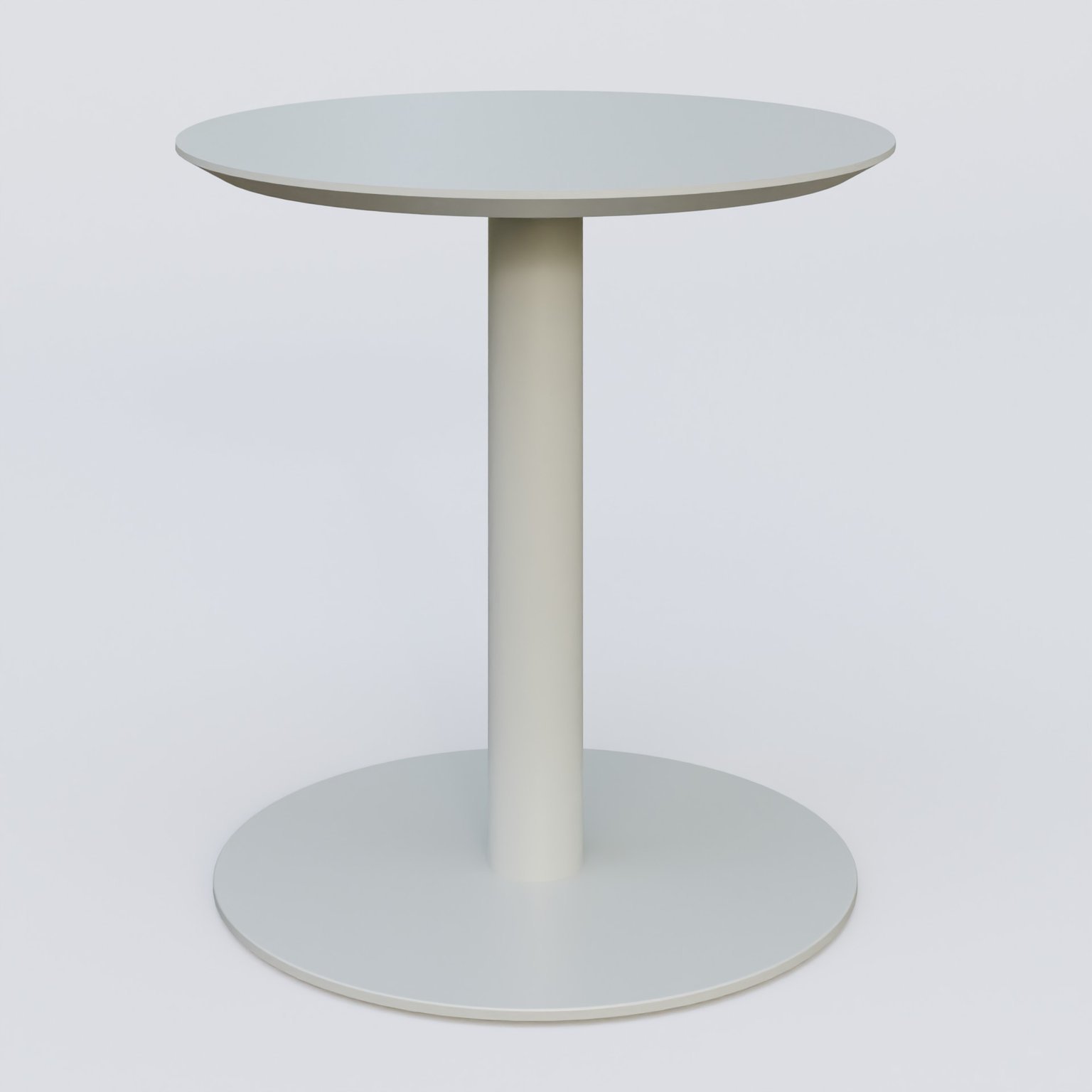 Table Basse Fashion Styl piètement colonne en métal et plateau bois. Plateau Gris (RAL 7038) et pietement Gris (RAL 7038).