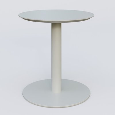 [Pas de famille] - [Pas de sous famille] - Table Basse Fashion Styl piètement colonne en métal et plateau bois. Plateau Gris (RAL 7038) et pietement Gris (RAL 7038).