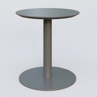 [Pas de famille] - [Pas de sous famille] - Table Basse Fashion Styl piètement colonne en métal et plateau bois. Plateau Carbon Grey et pietement Carbon Grey.