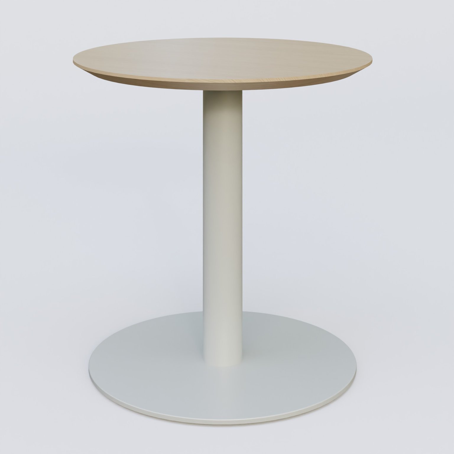 Table Basse Fashion Styl piètement colonne en métal et plateau bois. Plateau Chêne et pietement Gris (RAL 7038).