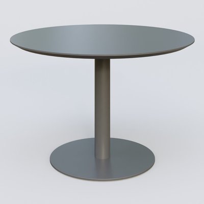[Pas de famille] - [Pas de sous famille] - Table Basse Fashion Styl piètement colonne en métal et plateau bois. Plateau Carbon Grey et pietement Carbon Grey.