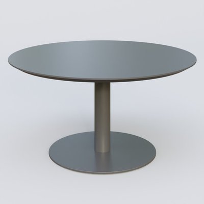 [Pas de famille] - [Pas de sous famille] - Table Basse Fashion Styl piètement colonne en métal et plateau bois. Plateau Carbon Grey et pietement Carbon Grey.