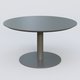 Table Basse Fashion Styl piètement colonne en métal et plateau bois. Plateau Carbon Grey et pietement Carbon Grey.