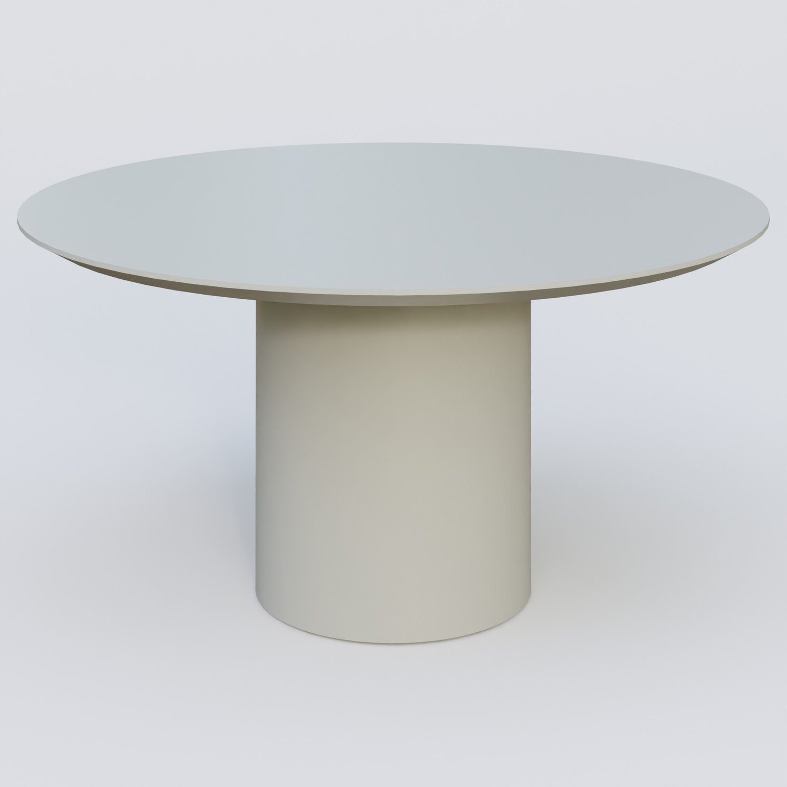 Table Basse Fashion Styl piètement colonne en métal D-26cm et plateau bois. Plateau Gris (RAL 7038) et pietement Gris (RAL 7038).