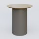 Table Basse Fashion Styl piètement colonne en métal D-26cm et plateau bois. Plateau Chêne et pietement Carbon Grey.