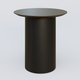 Table Basse Fashion Styl piètement colonne en métal D-26cm et plateau bois. Plateau Chêne Moka et pietement Noir (RAL 9005).