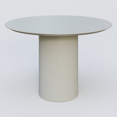 [Pas de famille] - [Pas de sous famille] - Table Basse Fashion Styl piètement colonne en métal D-26cm et plateau bois. Plateau Gris (RAL 7038) et pietement Gris (RAL 7038).