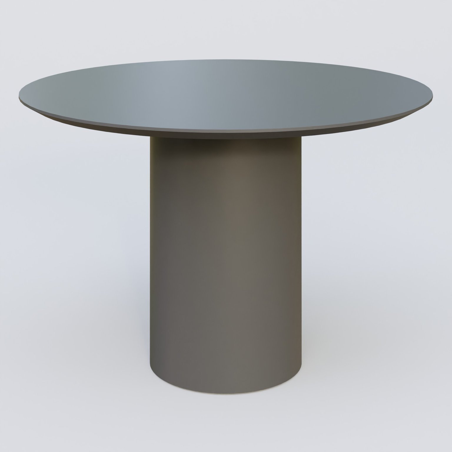 Table Basse Fashion Styl piètement colonne en métal D-26cm et plateau bois. Plateau Carbon Grey et pietement Carbon Grey.