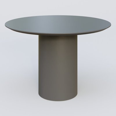 [Pas de famille] - [Pas de sous famille] - Table Basse Fashion Styl piètement colonne en métal D-26cm et plateau bois. Plateau Carbon Grey et pietement Carbon Grey.