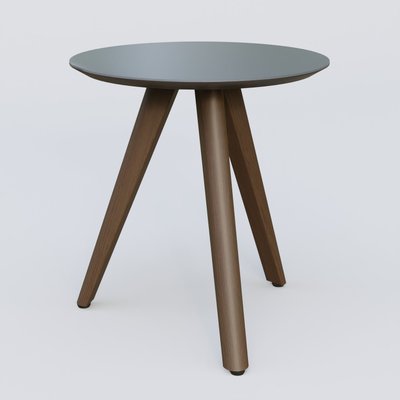 [Pas de famille] - [Pas de sous famille] - Table Basse Fashion Styl piètement 3 pieds en bois et plateau bois. Plateau Carbon Grey et pietement Chêne Moka.