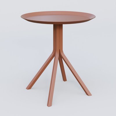 TABLES BASSES - Pieds Métal - Table Basse Fashion Styl HT 47 piètement 4 branches et plateau métal D 47