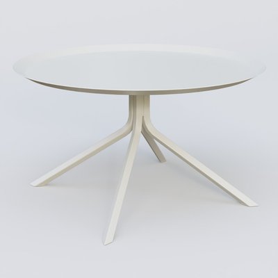 TABLES BASSES - Pieds Métal - Table Basse Fashion Styl piètement 4 branches. Plateau Blanc (RAL 9010) et pietement Blanc (RAL 9010).