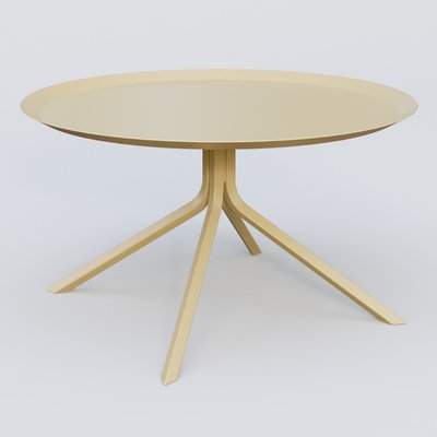 TABLES BASSES - Pieds Métal - Table Basse Fashion Styl piètement 4 branches. Plateau Jaune Cuivre (RAL 1002) et pietement Jaune Cuivre (RAL 1002).