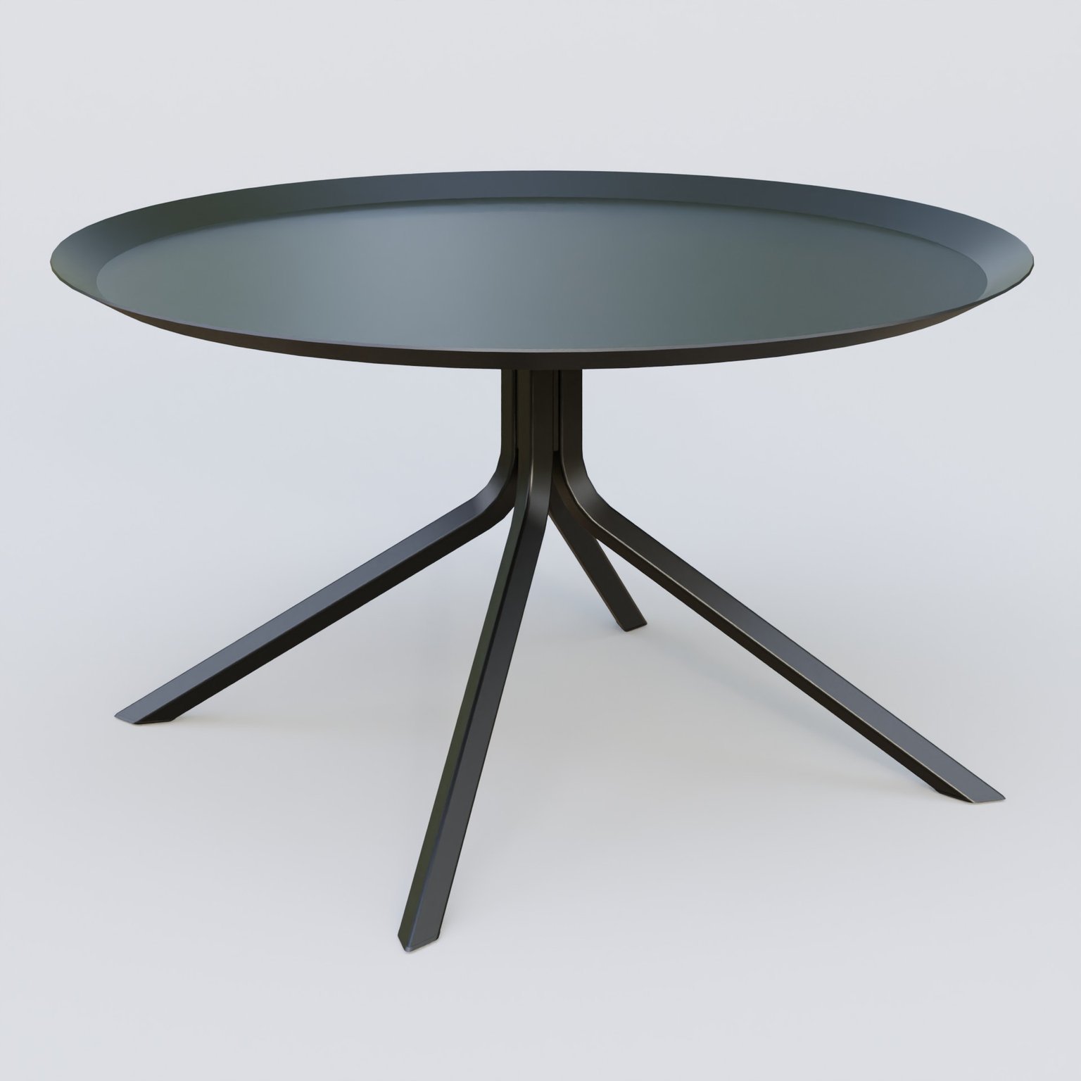 Table Basse Fashion Styl piètement 4 branches. Plateau Noir (RAL 9005) et pietement Noir (RAL 9005).