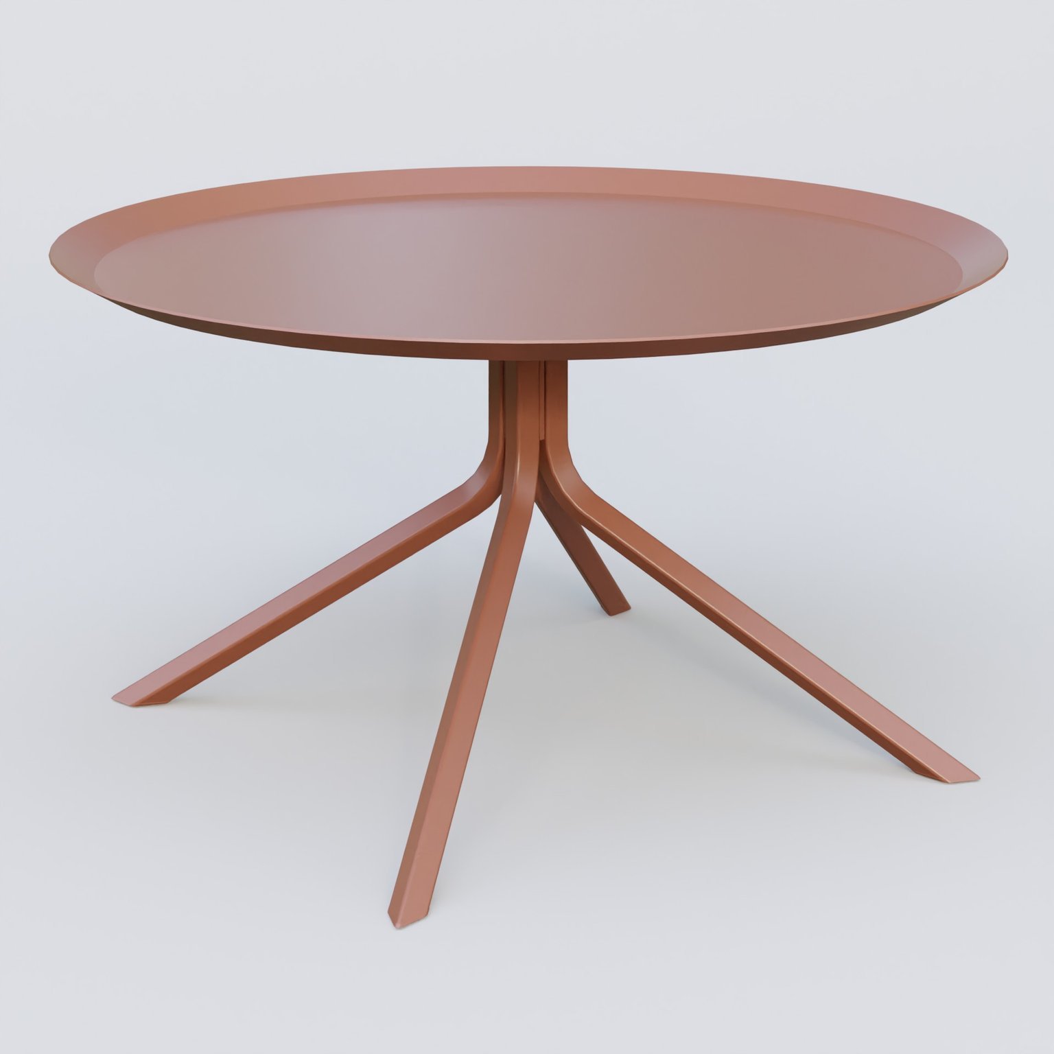 Table Basse Fashion Styl piètement 4 branches. Plateau Brun cuivré (RAL 8004) et pietement Brun cuivré (RAL 8004).