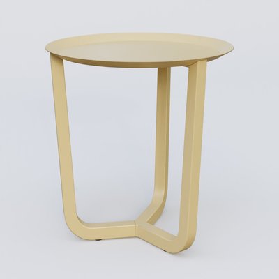 [Pas de famille] - [Pas de sous famille] - Table Basse Fashion Styl piètement tryptique. Plateau Jaune Cuivre (RAL 1002) et pietement Jaune Cuivre (RAL 1002).