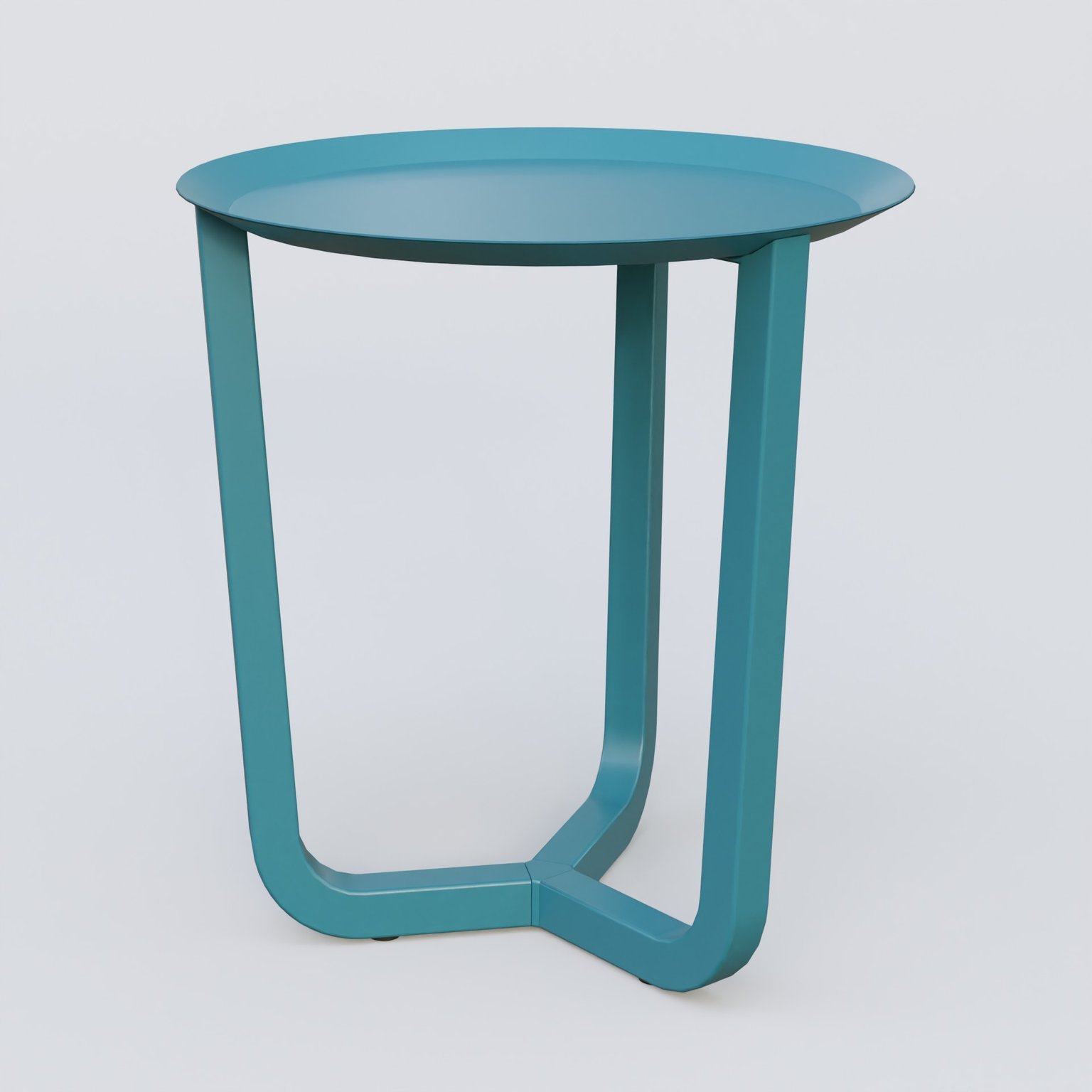 Table Basse Fashion Styl piètement tryptique. Plateau Bleu Petrole (RAL 5025) et pietement Bleu Petrole (RAL 5025).