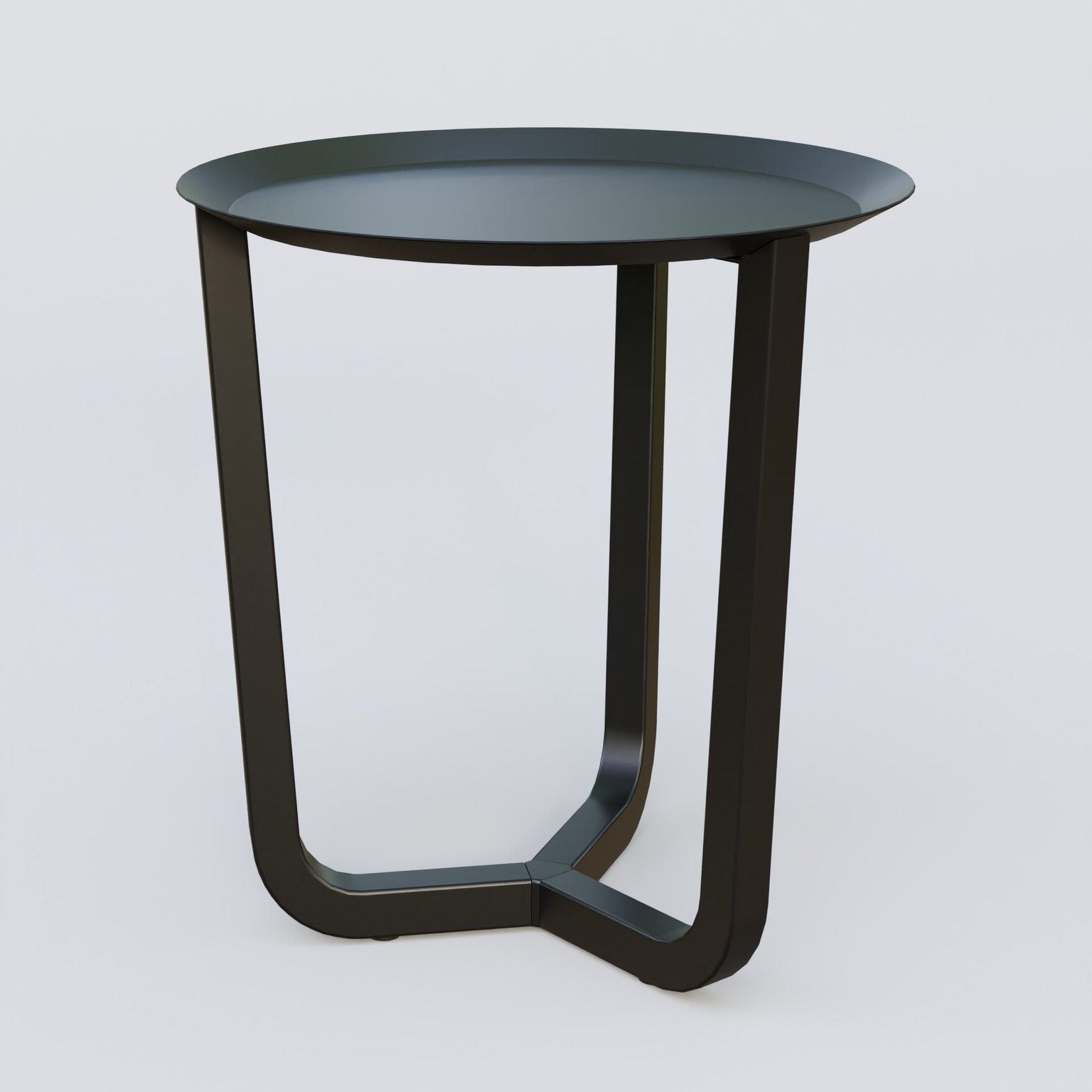 Table Basse Fashion Styl piètement tryptique. Plateau Noir (RAL 9005) et pietement Noir (RAL 9005).