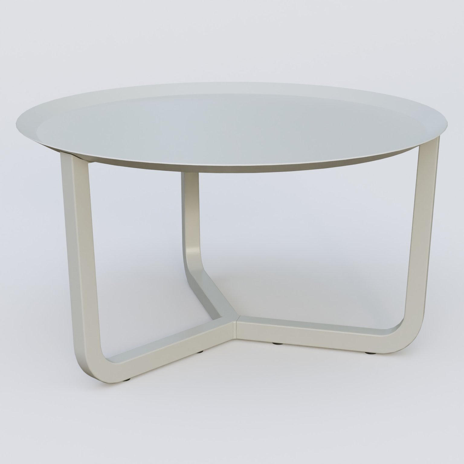 Table Basse Fashion Styl piètement tryptique. Plateau Gris (RAL 7038) et pietement Gris (RAL 7038).