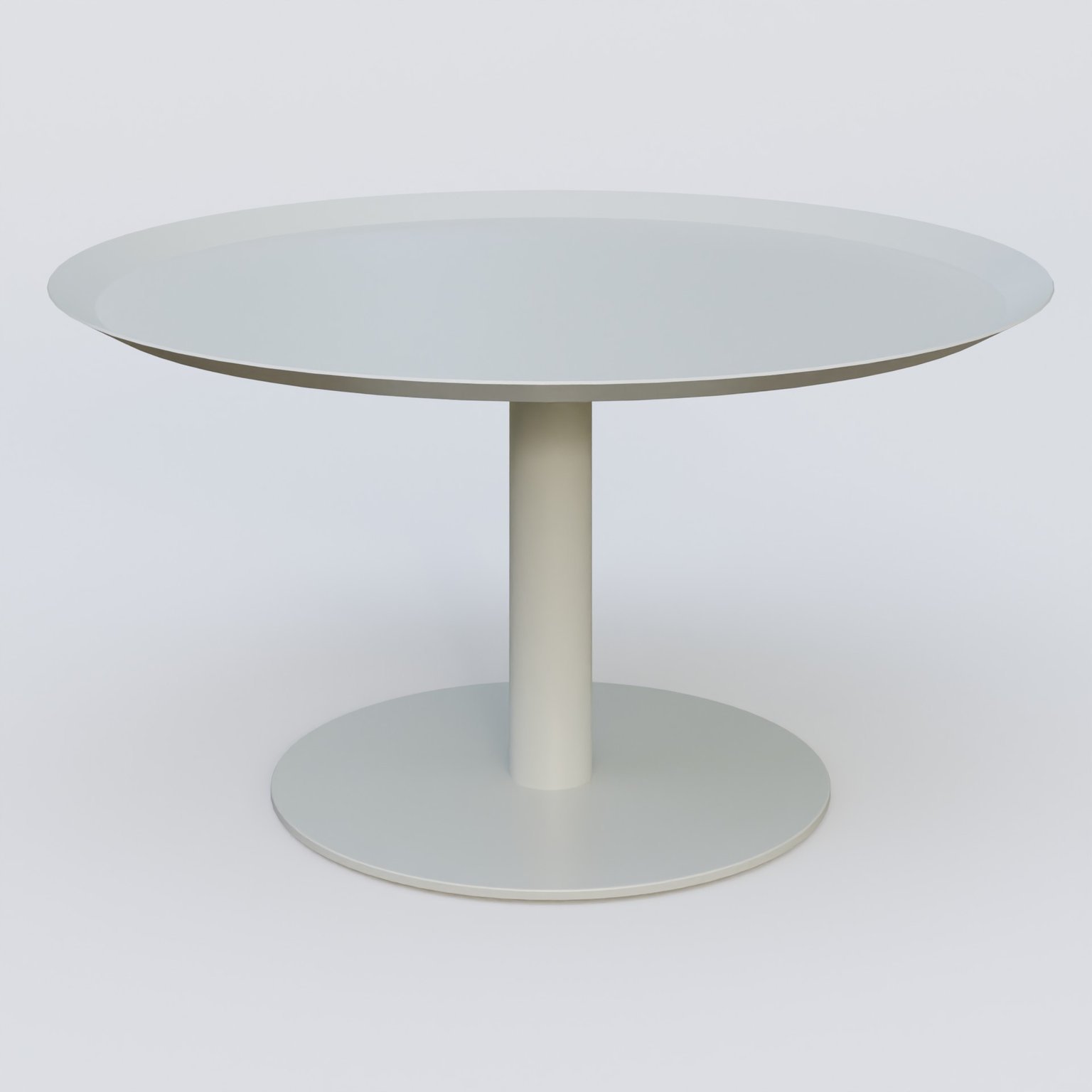 Table Basse Fashion Styl piètement colonne métalique. Plateau Gris (RAL 7038) et pietement Gris (RAL 7038).