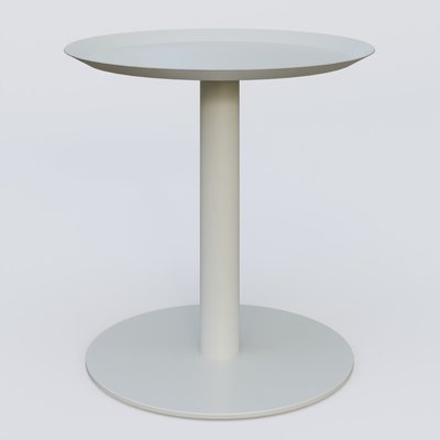 [Pas de famille] - [Pas de sous famille] - Table Basse Fashion Styl piètement colonne métalique. Plateau Gris (RAL 7038) et pietement Gris (RAL 7038).